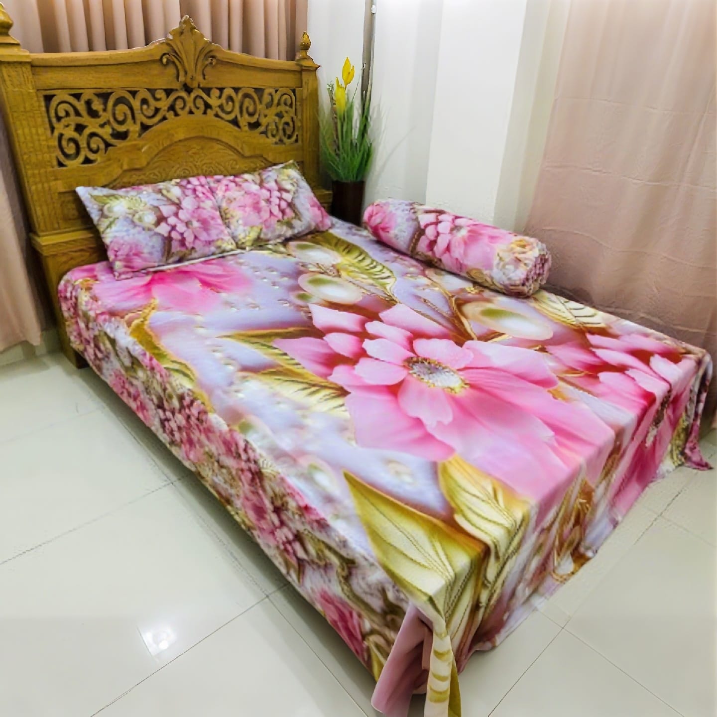 Water Proof China Premium 3D Design Bed Sheet King Size (7.8ft/6.8ft ) Code : 11406