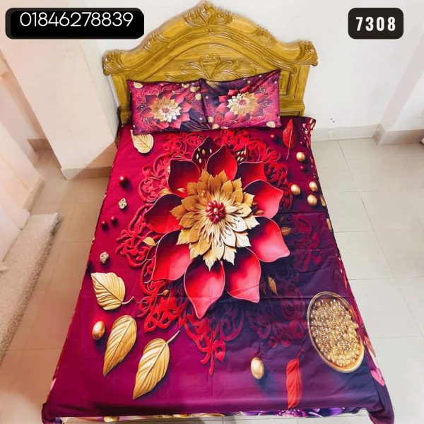 China Premium 3D Design Bed Sheet - 7308