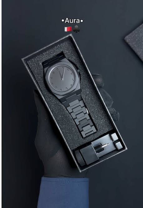 Aura Men’s Watch with Arabic Numerals Matte Black ডেলিভারি চার্জ ফ্রি✨