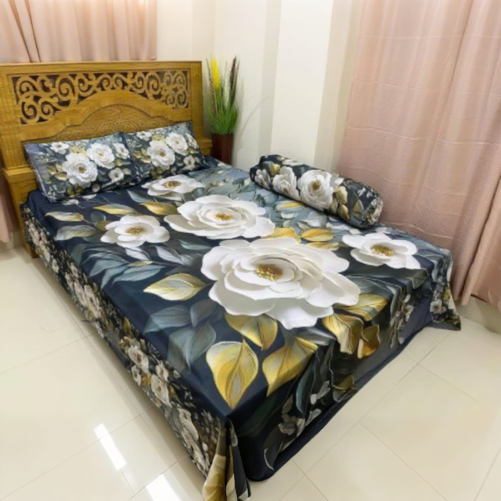 Water Proof China Premium 3D Design Bed Sheet King Size (7.8ft/6.8ft ) Code : 11409