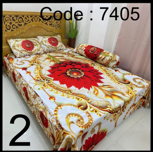 China Premium 3D Design Bed Sheet দাম:১৫৯০/- ডেলিভারি চার্জ ফ্রি🖤অর্ডার করতে ছবিতে ক্লিক করুন🖤code:7405